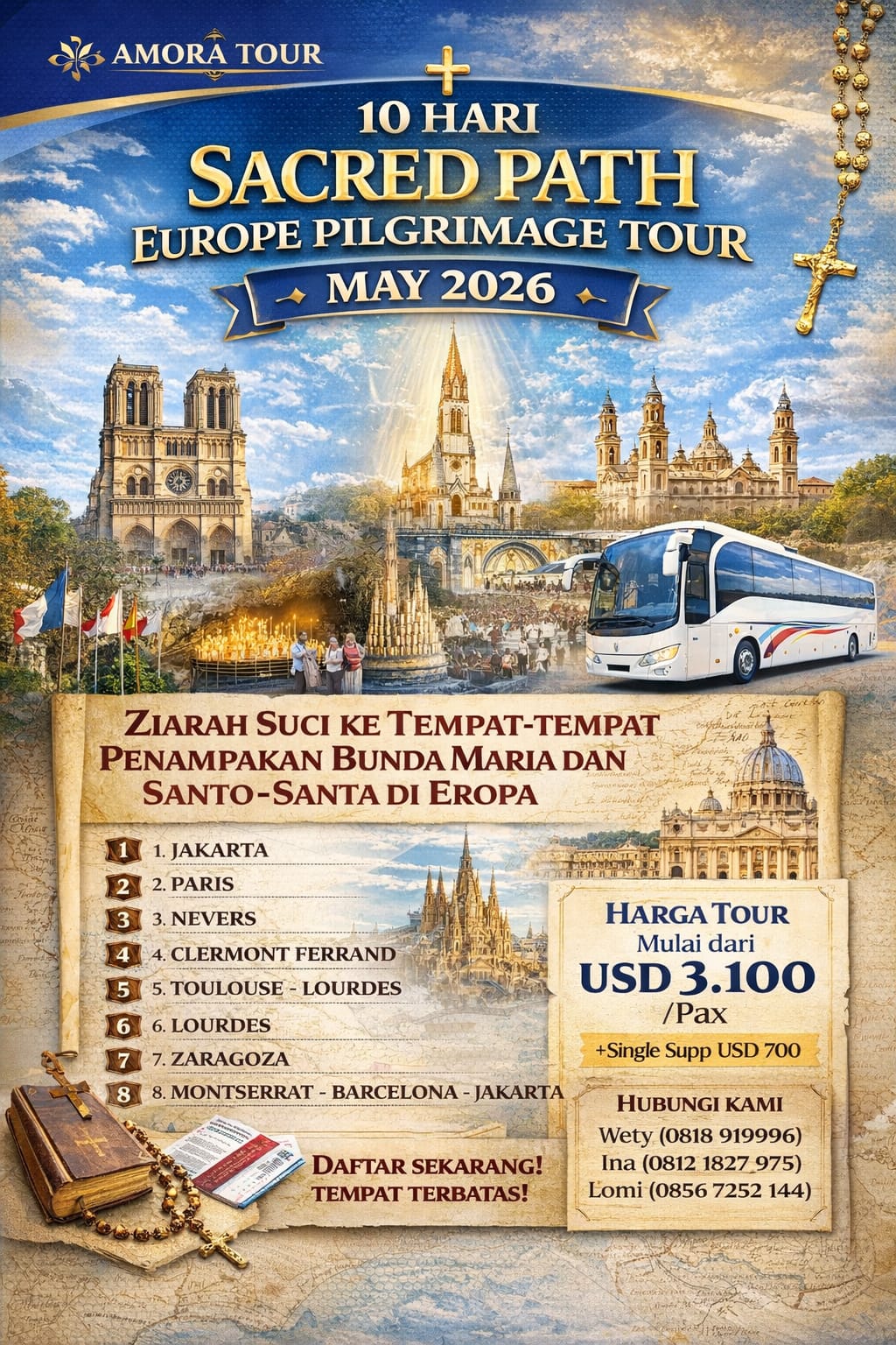 10 HARI SACRED PATH EUROPE PILGRIMAGE TOUR
